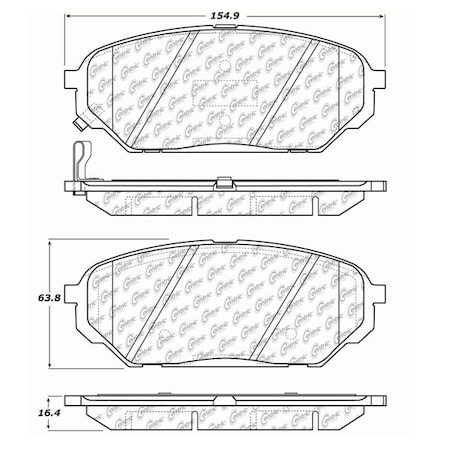 Centric Parts Posi-Quiet Ceramic Pads, 105.13010 105.13010